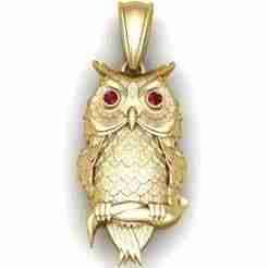 Perched owl jewelry 3D printable model