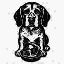 Pie Loving Beagle Puppy Wall Art Home Decor