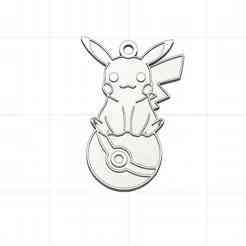 Pikachu keychain - Pokeball, Pokebola
