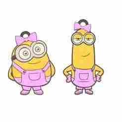 pink minions with bow