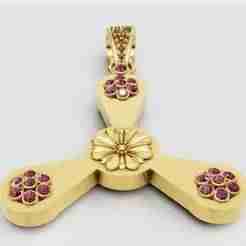 pink stone gold charm 3D printable model