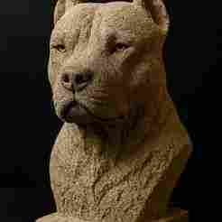 Pitbull Bust – Stone Sculpture STL File