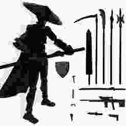 PkghoKids T13 action figure accessories already assembled, T13 multi-jointed movable 3D printed toys (black)