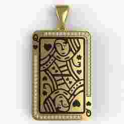 Poker Card Queen Pendant