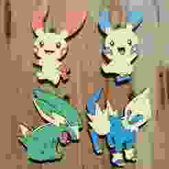 POKÉMON 3G ELECTRIC PACK, 4 KEYCHAINS / KEYCHAIN (STL AND 3MF)
