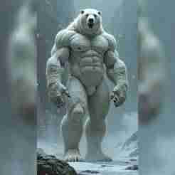 Polar Bear Humanoid STL - 3D Print Polar Bear - Humanoid Bear Model - Polar Bear Miniature - Polar Bear Humanoid Figure
