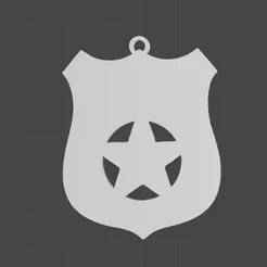 Police Badge Key Ring