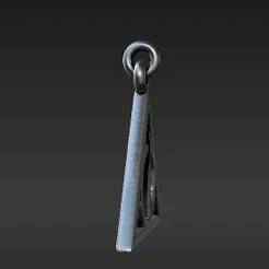 Polished Antique Style Triangular Enchanted Sign Pendant for Keys