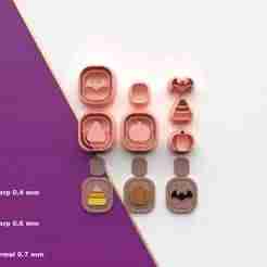 Polymer Clay Cutter Autumn Halloween Festive Kit *6 Size *3 Cut Version | Halloween Cutter | STL file for 3D printing