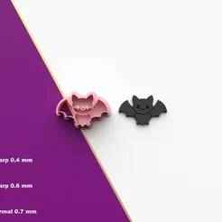 Polymer Clay Cutter Bat *6 Size *3 Cut Version | Halloween Cutter | STL file for 3D printing
