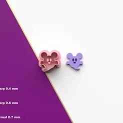 Polymer Clay Cutter Ghost Mouse *6 Size *3 Cut Version | Halloween Cutter | STL file for 3D printing