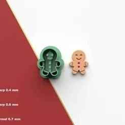 Polymer Clay Cutter Gingerbread Cookie *6 Size *3 Cut Version | Christmas / New Year | STL file for 3D printing