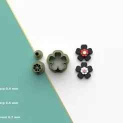 Polymer Clay Cutters Flower J25| 5 Size 3 Cutter Versions | Floral Cutter | Digital Files for 3D Printing