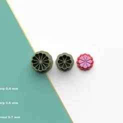 Polymer Clay Cutters Flower J251| 5 Size 3 Cutter Versions | Floral Cutter | Digital Files for 3D Printing