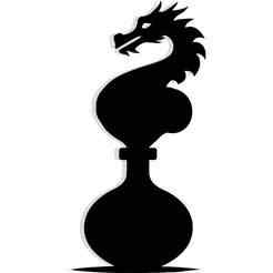 potion bottle releasing a smoke shaped like a dragon 4 - 2D/3D Wall Art STL+SVG For CNC Router, Plasma, Waterjet, Laser & 3D Printer