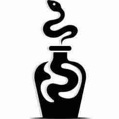 potion bottle with a rising snake-shaped vapor 1 - 2D/3D Wall Art STL+SVG For CNC Router, Plasma, Waterjet, Laser & 3D Printer
