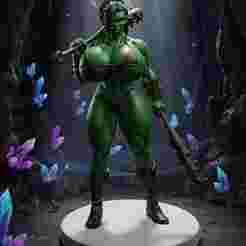 power female orc 3d model for printing