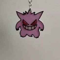 Printable pokemon Gengar pokemon keychain with layered color change