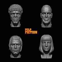 Pulp Fiction – Complete 3D Printable Bust Pack STL and OBJ