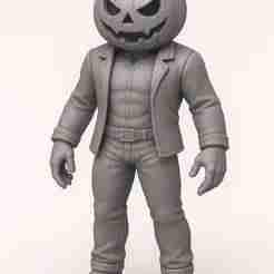 Pumpkin Head Action Figure - Halloween 3D Print STL