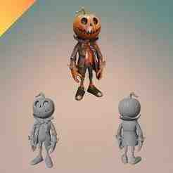 Pumpkin Head Gentleman STL Model – Halloween Decoration Home Decor 3D Print