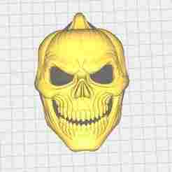Pumpkin-Skull Halloween Mask - 3D STL Model
