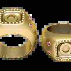 Q ALPAHBETS RING 3d printable model