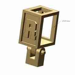 R letter varsity font 12x10x10mm enamel bail link 3D print model