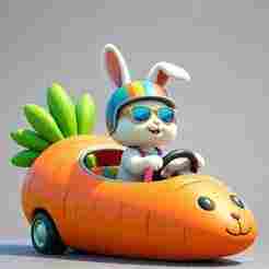 rabbit with carrot car