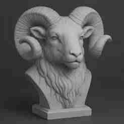 Ram Bust – 3D Printable Sculpture