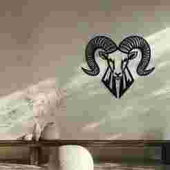 Ram Head Wall Decor Art