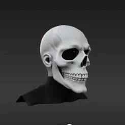 Regal Skull Priest Mask - Life-Sized, Detailed 3D Print Model