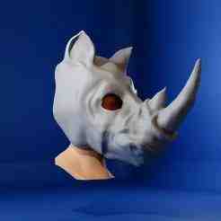 Rhino mask prop, movie set costume, alligator party wear 3d printing STL file