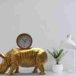 Rhinoceros desk clock