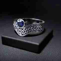 Ring With Stone and Pattern 3D Model