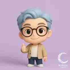 RM BTS Chibi Cartoon 3D Print STL | K-Pop Idol Figure