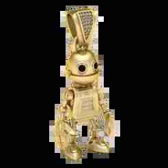Robot Gold Pendant – 3D Printable Jewelry Model | Futuristic Tech Design
