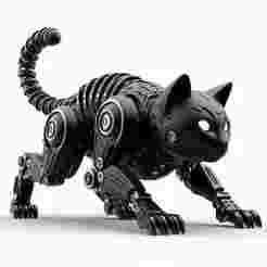 Robotic Cat 3D Print – Futuristic Mechanical Feline Model