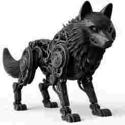 Robotic Wolf 3D Print – Futuristic Mechanical Animal Sculpture