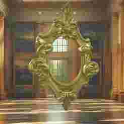 Rococo miniature mirror frame Doll's house Diorama