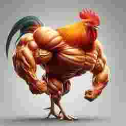 Rooster Bodybuilding - funny animal