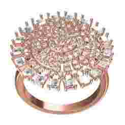 Round and Princess Diamond Cocktail Ring for Women