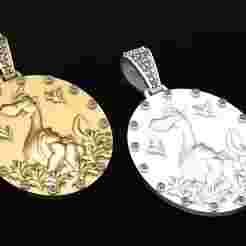 ROUND ANIMALS PENDANT 3d printable model