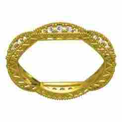 Round Diamond Criss-Cross Wedding Band