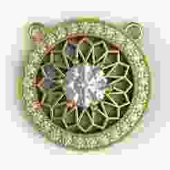 Round Diamond Floral Design Filigree Circle Pendant