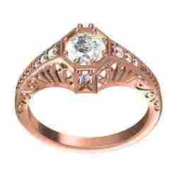 Round Diamond Vintage Style Engagement Ring