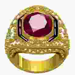 Ruby Oval Stone Vintage Style Engagement Ring