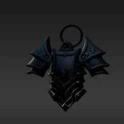 Rugged Demon Slayer Shoulder Plate - 3D Printable Gothic Armor Charm with Bat Wing Emblem