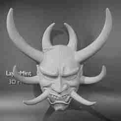 Samurai Demon Oni Mask | Highly Detailed Horned Warrior Helmet | STL File for 3D Printing