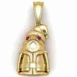 Santa with Red Cap Character Pendant – 3D Printable Model